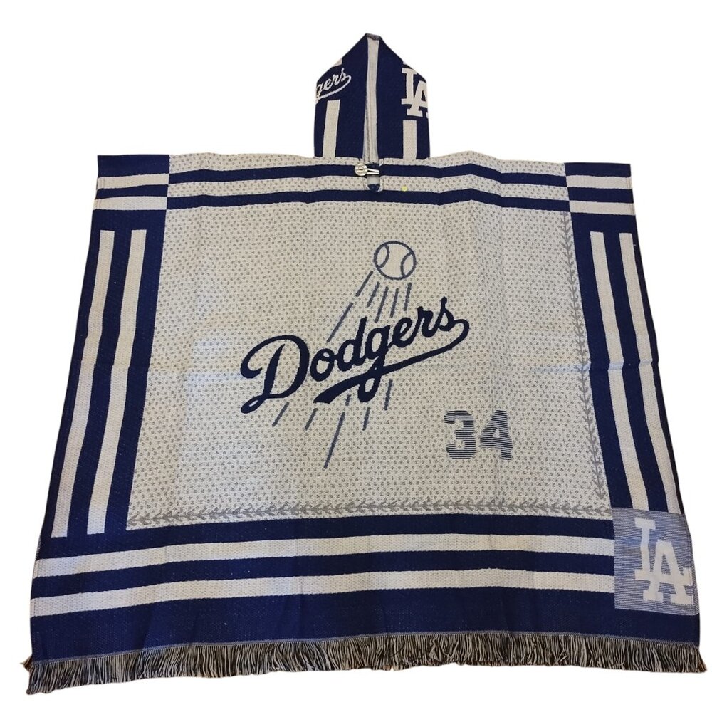 LA Dodgers Mexican Heritage Night Poncho 43" x 40" with Hood Fleace / Cotton